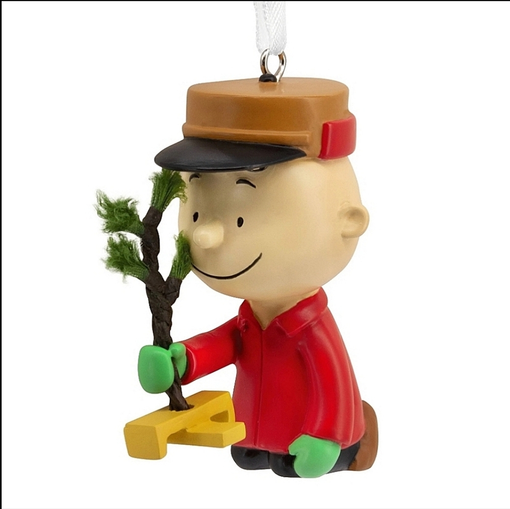 Peanuts Charlie Brown Kneeling With Tree Hallmark Ornament